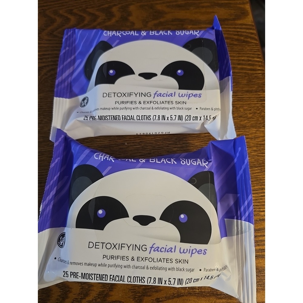 CVS Charcoal & Black Sugar Detoxifying Facial Wipes 25 Pre-Moistened Cloths 2 pk